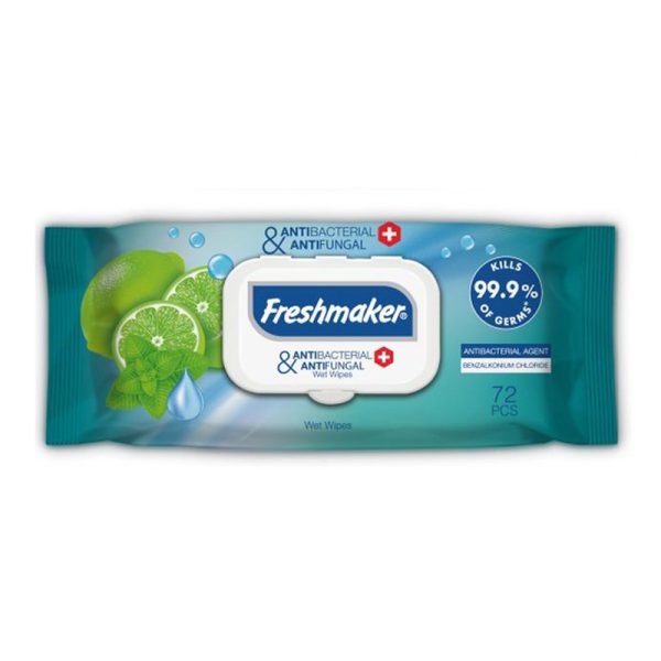 FRESHMAKER ANTIBACTERIAL ΥΓΡΑ ΜΑΝΤΗΛΑΚΙΑ 72τεμ ΜΕ ΚΑΠΑΚΙ
