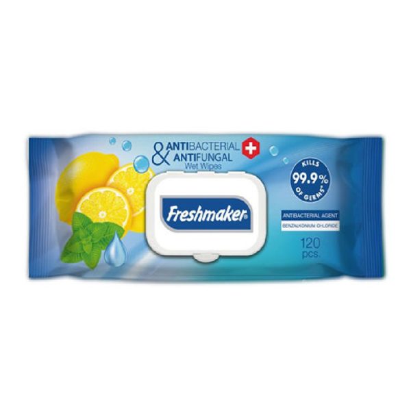 FRESHMAKER ANTIBACTERIAL ΥΓΡΑ ΜΑΝΤΗΛΑΚΙΑ 120τεμ. ΜΕ ΚΑΠΑΚΙ
