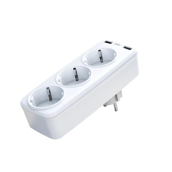 Smart Wall Plug Conversion Socket XO WL08 EU (3AC+2USB 2.4A) White